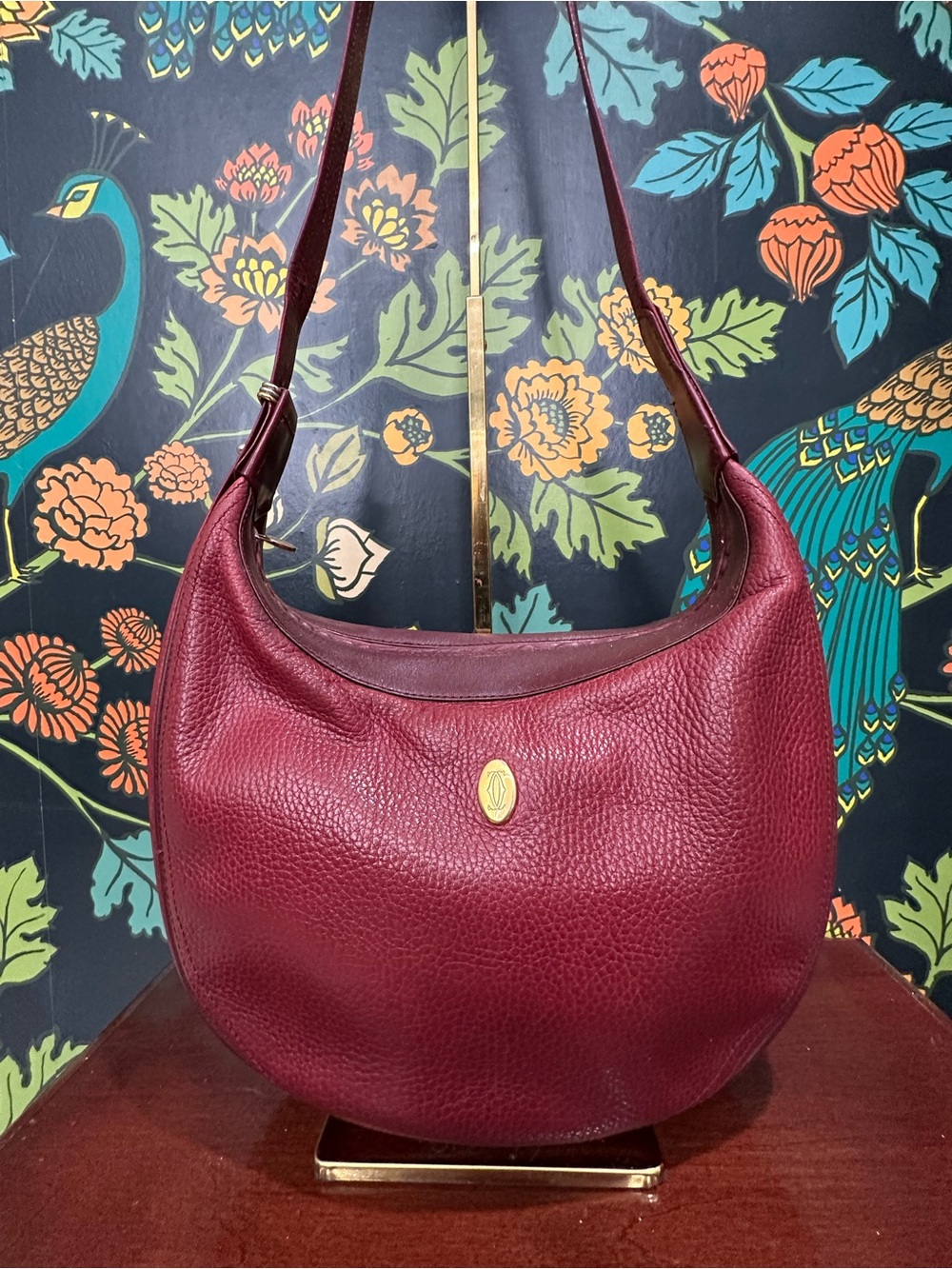 Vintage Cartier Must Burgundy Leather Hobo Bag - Picture 5 of 14